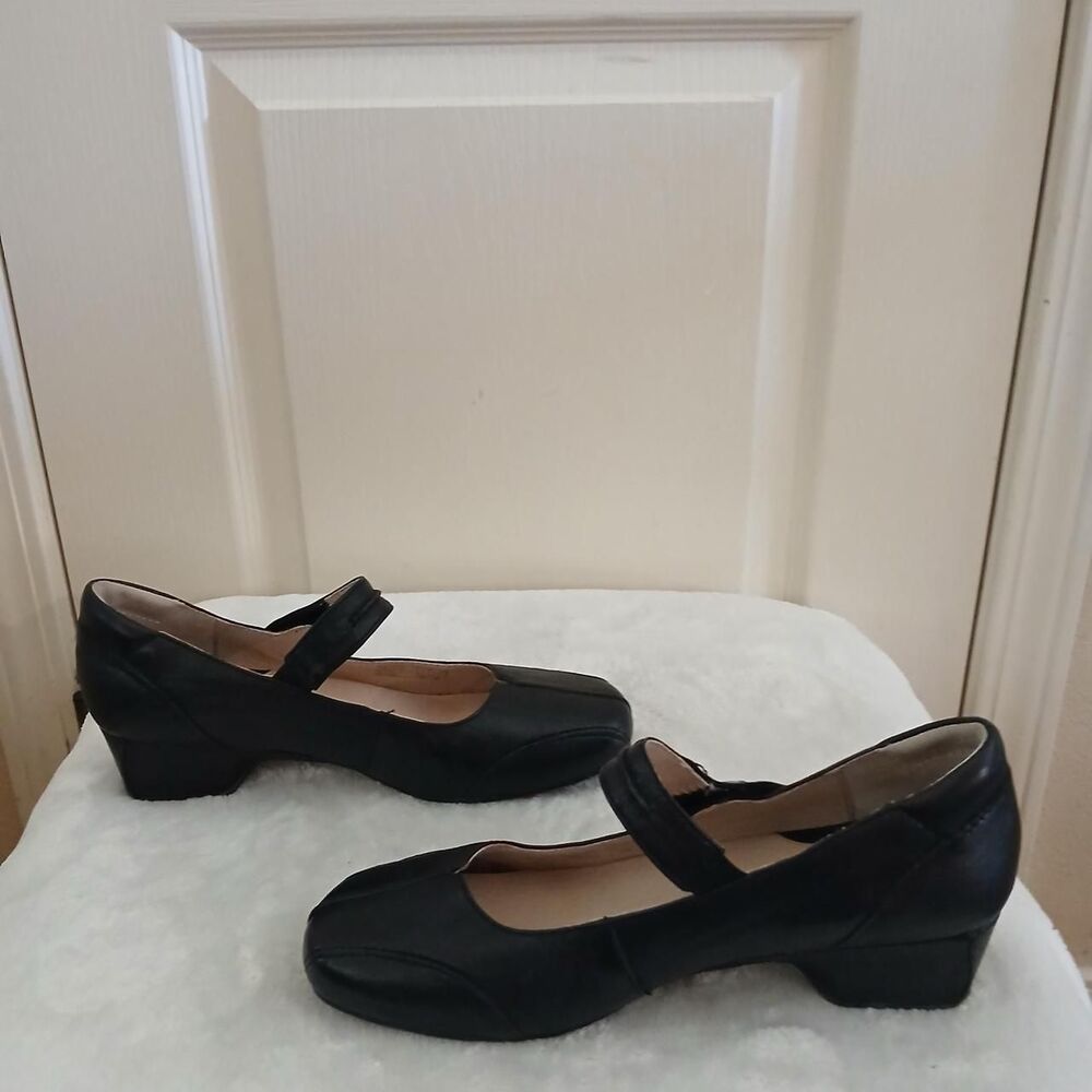 Josef Seibel Cara Black Leather Mary Jane Block Heels EU 40 Dark Academia Office - Picture 4 of 8